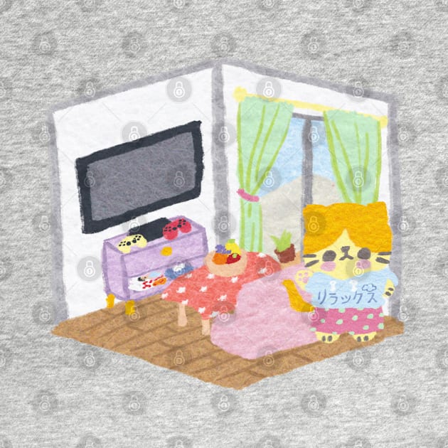 Riraku-chan the Relaxing kitten's Gamer home by katsukin